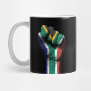 Flag of South Africa on a Raised Clenched Fist Mug